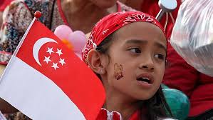 طفلة تحمل علم سنغافورة - الحصول على جنسية سنغافورة 
